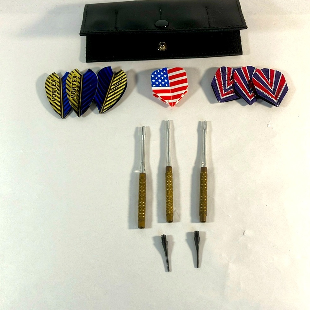 Darts Vortex Brass Darts in Travel Case.